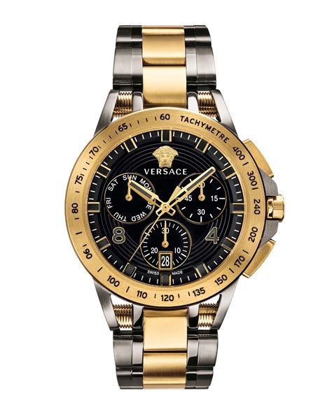 versace watch gold mens|Versace chronograph watch.